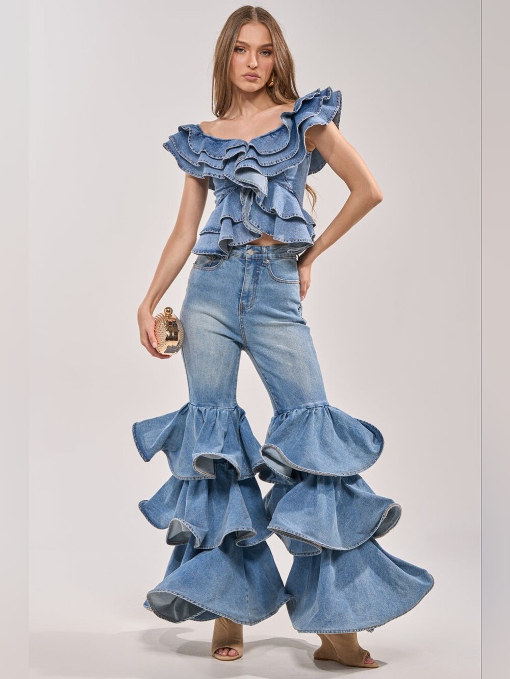 Ruffle City Jeans